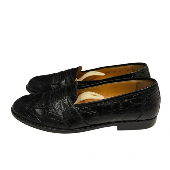 Giorgio’s of Palm Beach Brown Crocodile Men’s Loafers Shoes Size :8.5